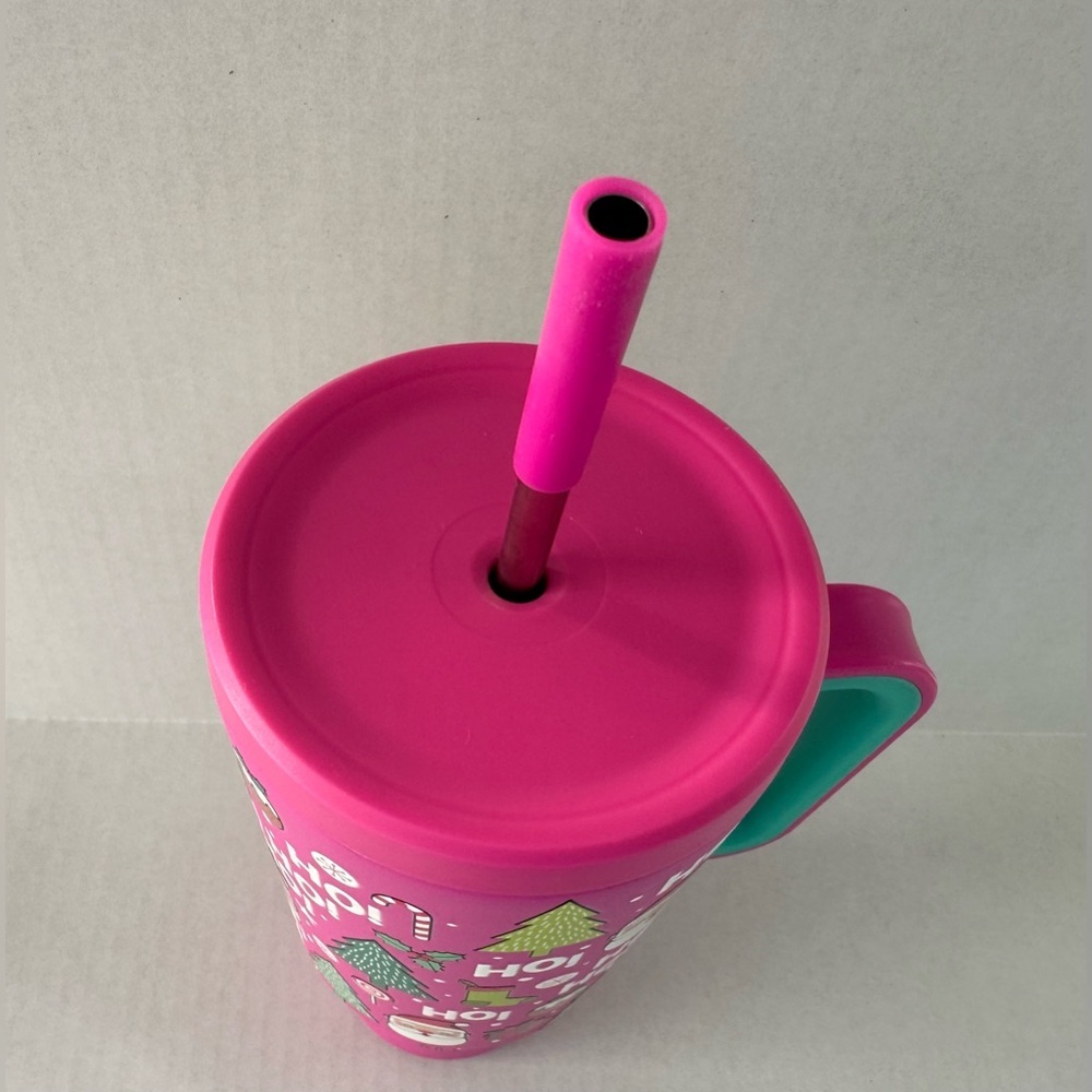 Meoky 40oz Festive Pink Holiday Tumbler with Straw - Picture 8 of 17